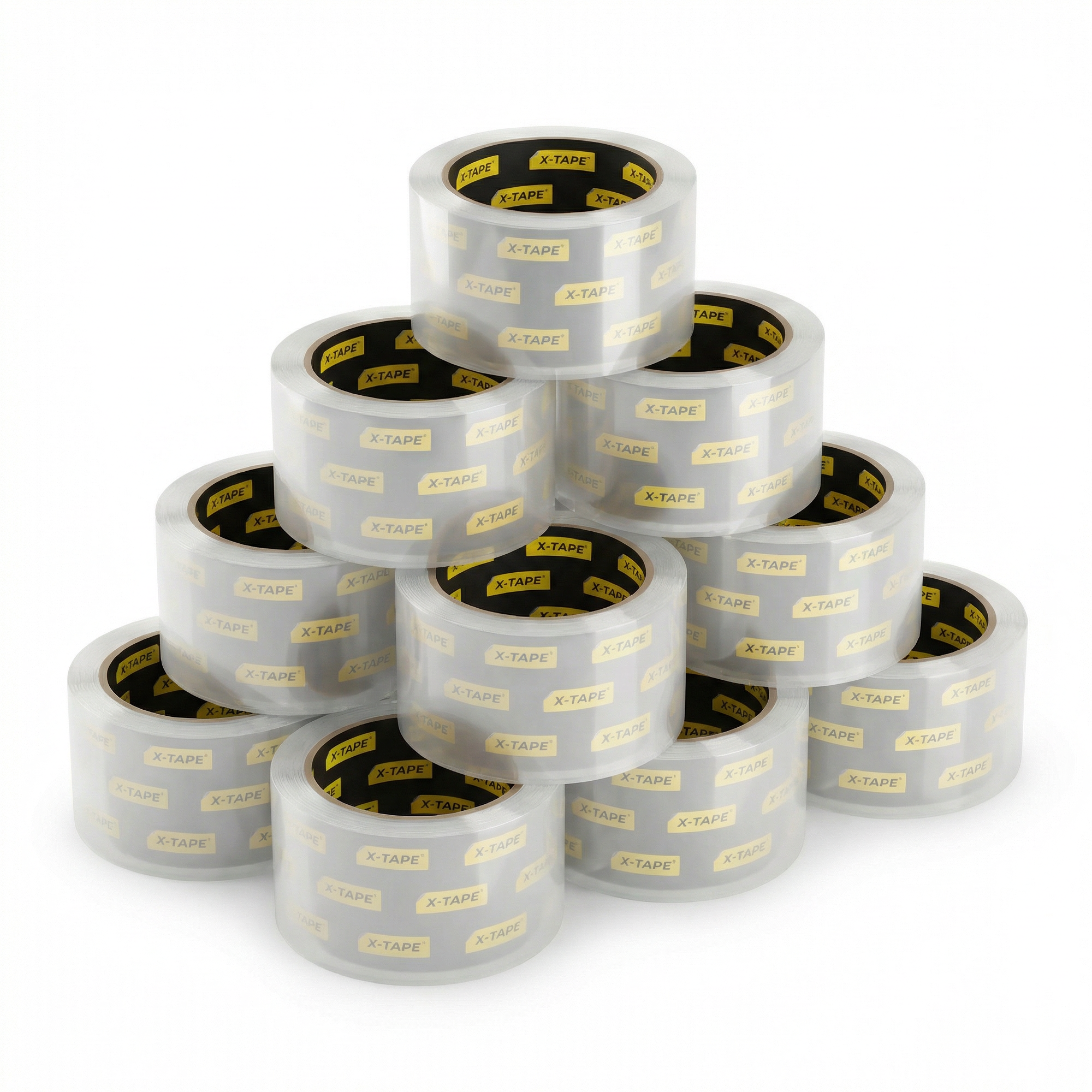 X-Tape Clear Packing Tape 12 Rolls - Strong & Crystal Clear