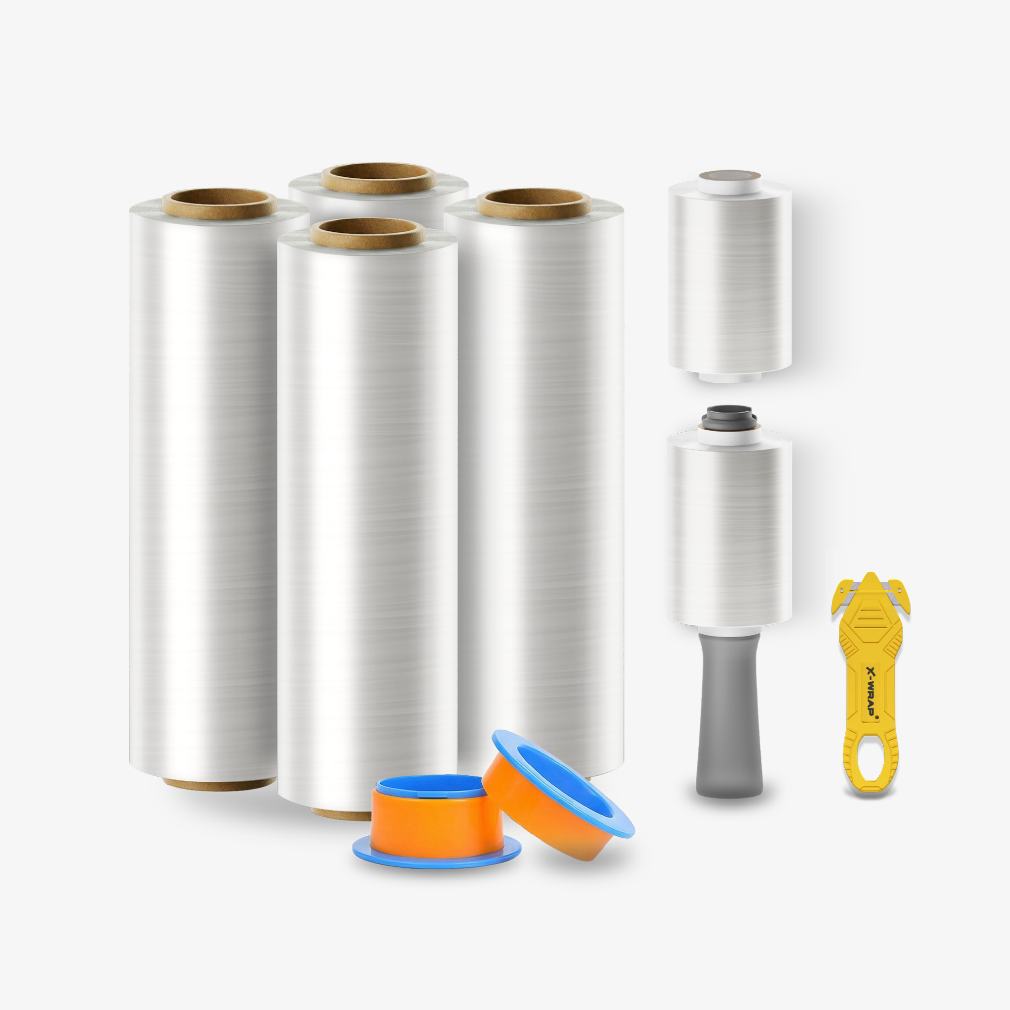 X-Wrap PRO 500 Industrial Stretch Wrap Kit – 6 Rolls – 2,800 ft Total