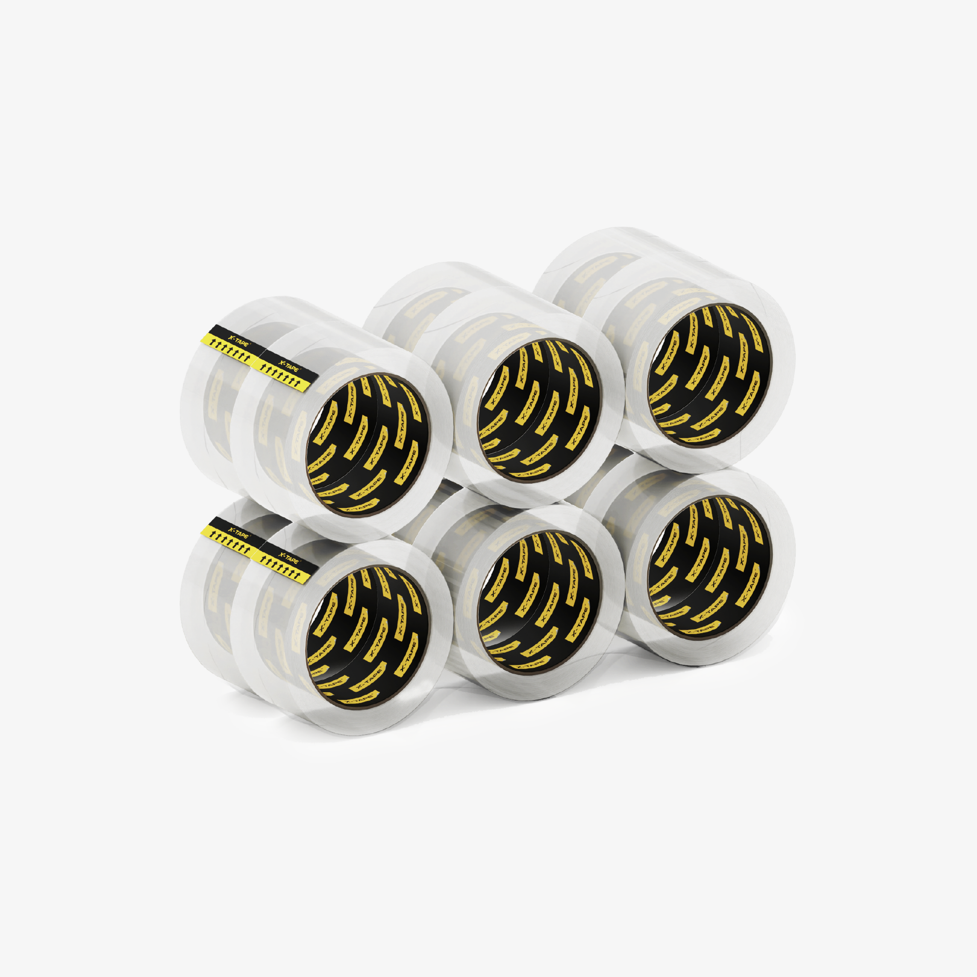 X-Tape Clear Packing Tape 12 Rolls - Strong & Crystal Clear