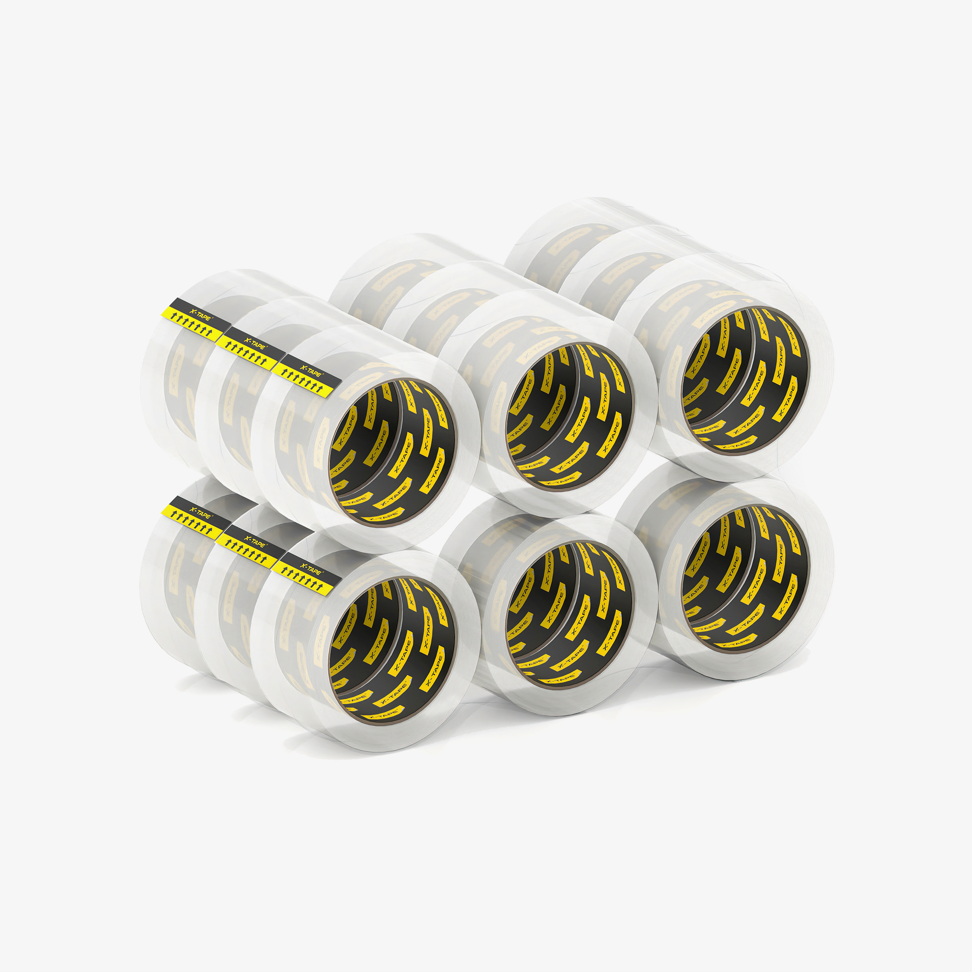 X-Tape Clear Packing Tape - 18 Rolls, Strong & Crystal Clear