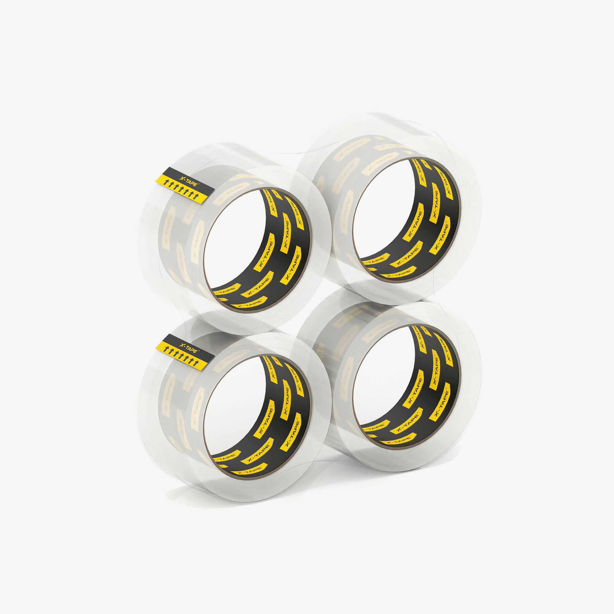 X-Tape Clear Packing Tape 4 Rolls - Strong & Crystal Clear