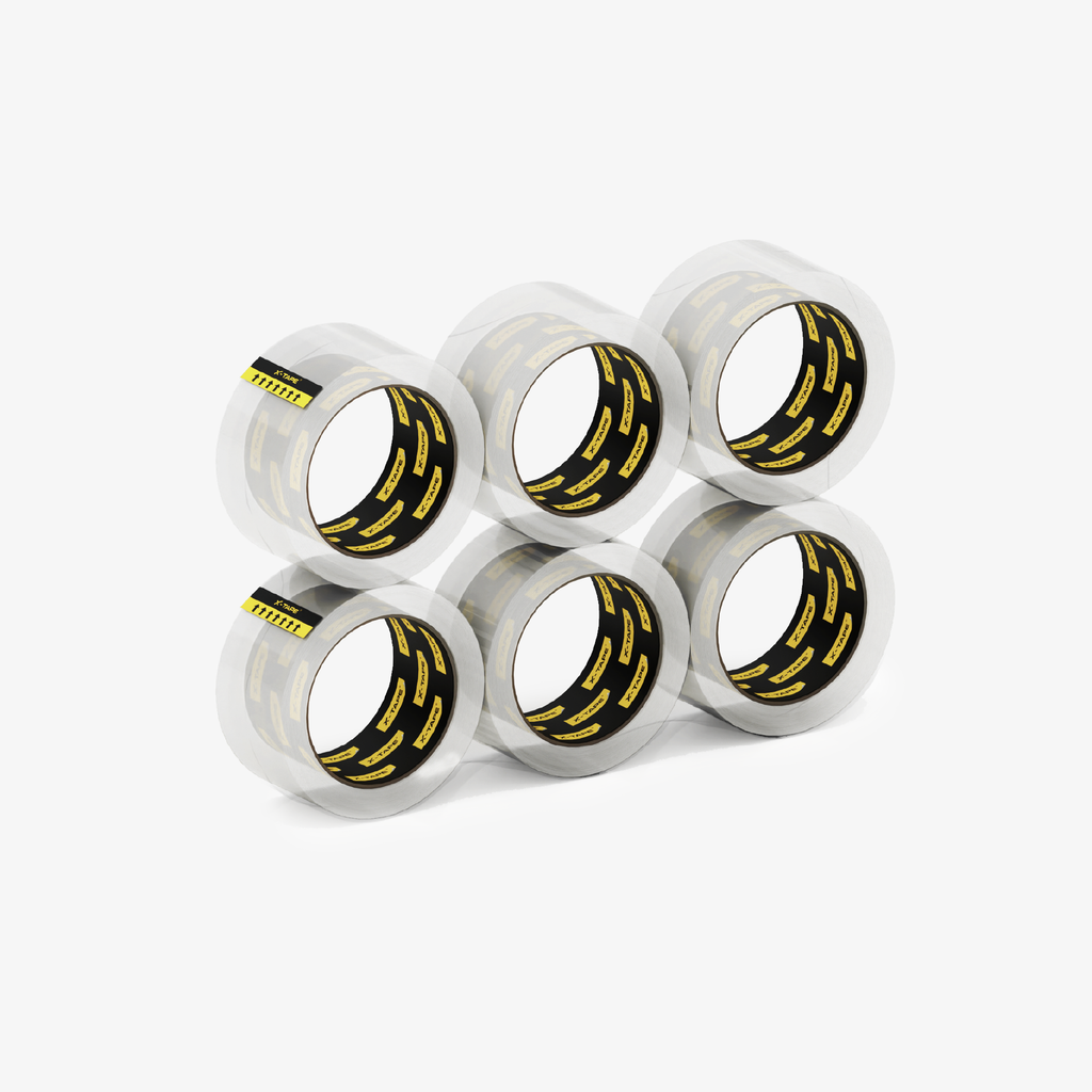 X-Tape Clear Packing Tape - 6 Rolls Strong & Crystal Clear