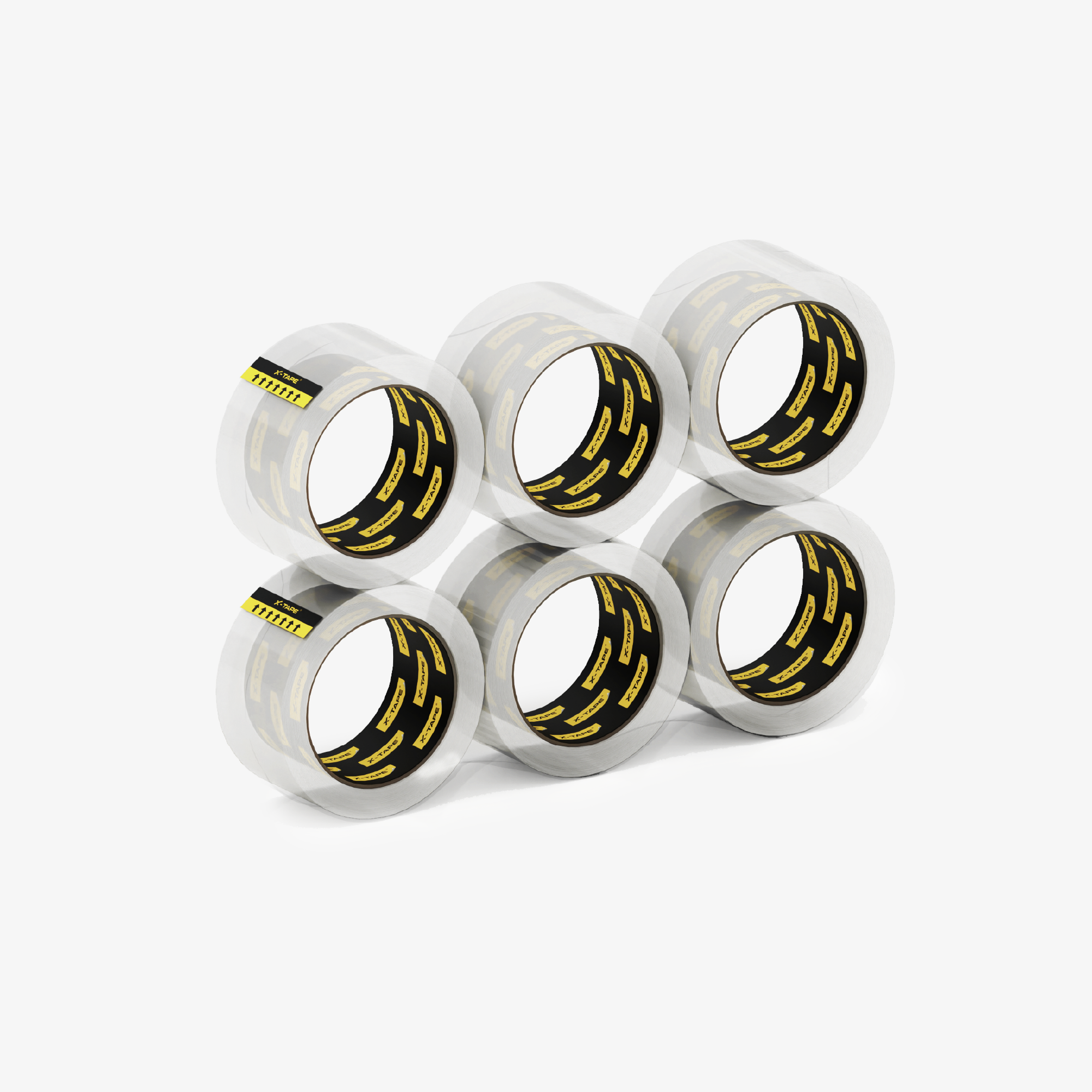 X-Tape Clear Packing Tape - 6 Rolls Strong & Crystal Clear
