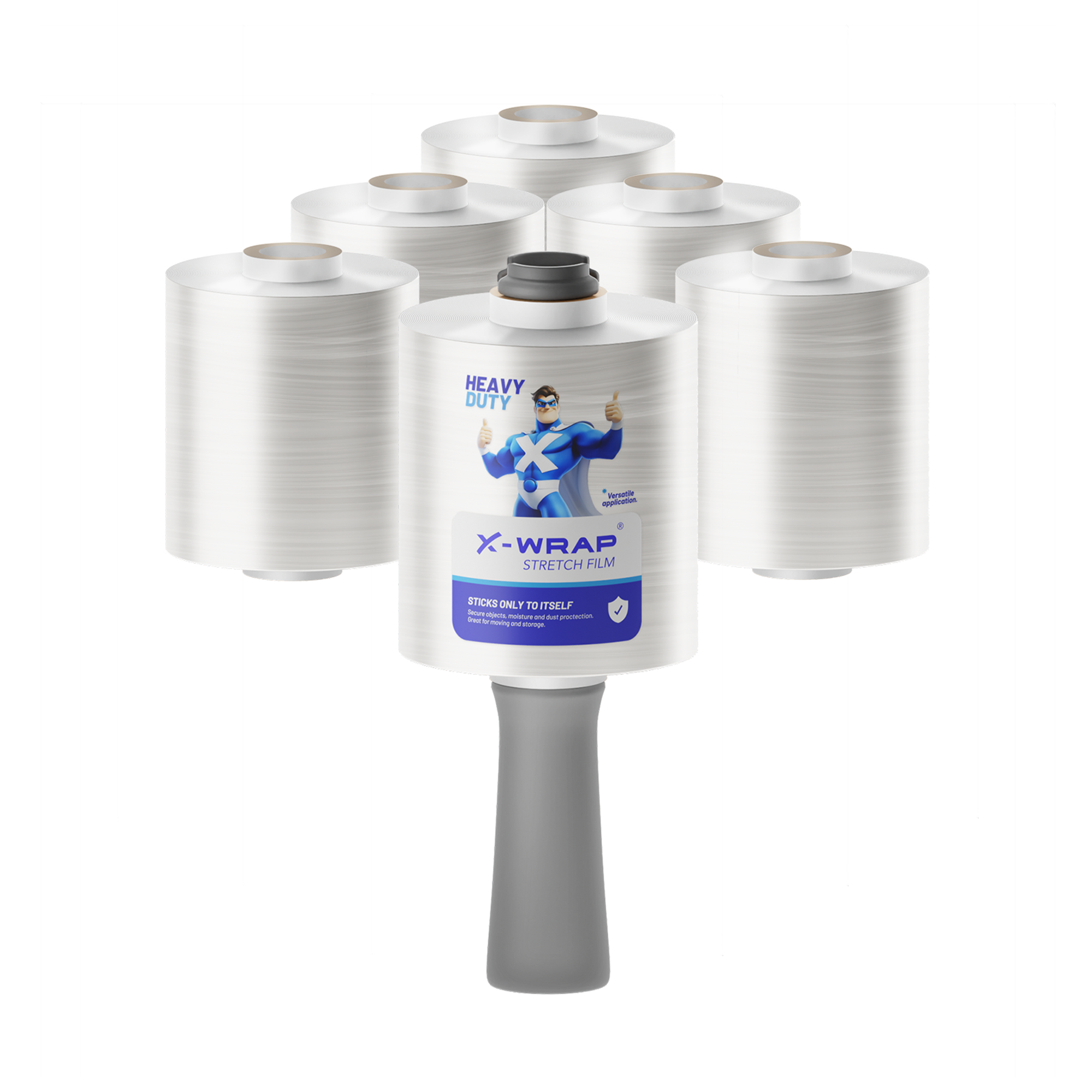X-Wrap Mini Stretch Wrap Film – 6 Rolls – 4" x 800ft, 80 Gauge